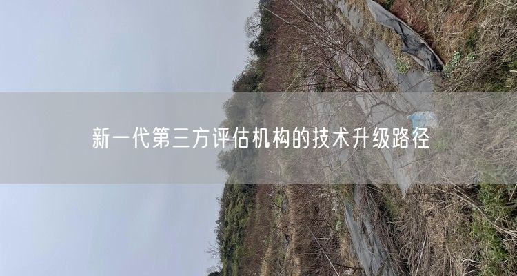新一代第三方评估机构的技术升级路径